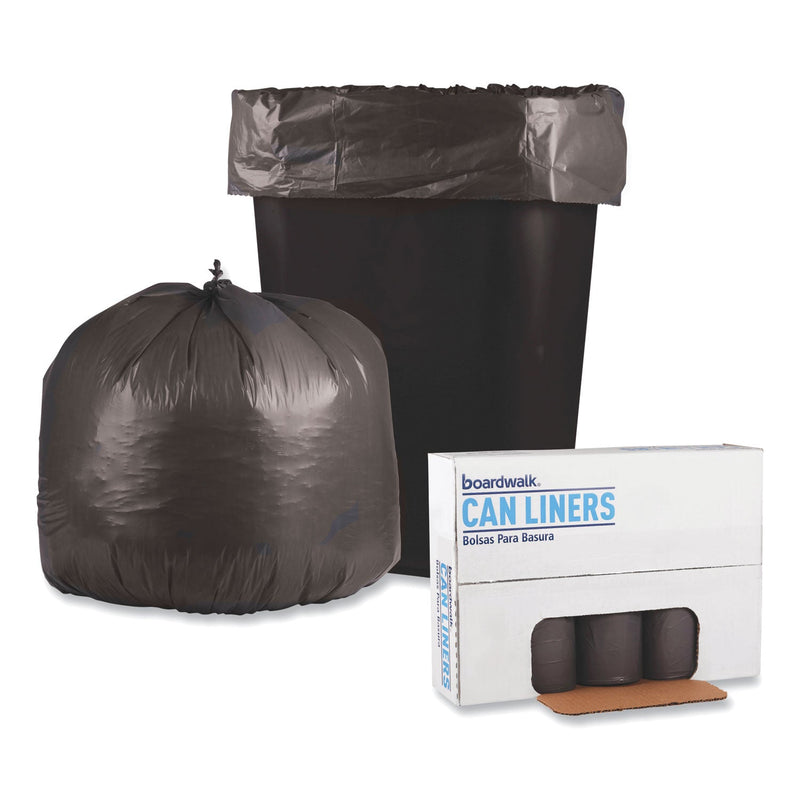 Boardwalk Low-Density Waste Can Liners, 30 gal, 0.95 mil, 30" x 36", Gray, 100/Carton