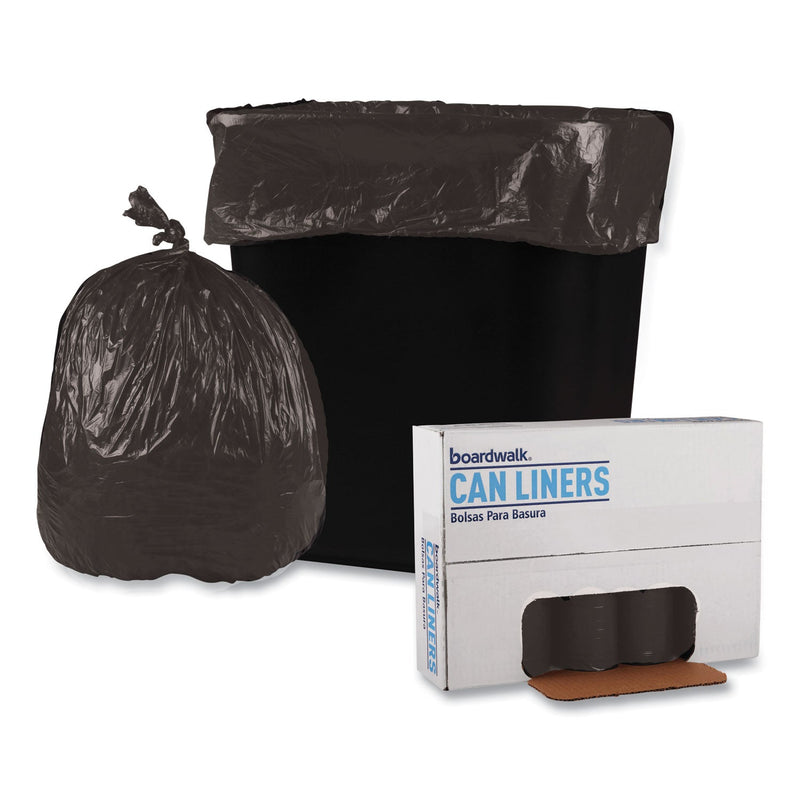Boardwalk Low-Density Waste Can Liners, 10 gal, 0.35 mil, 24" x 23", Black, 500/Carton