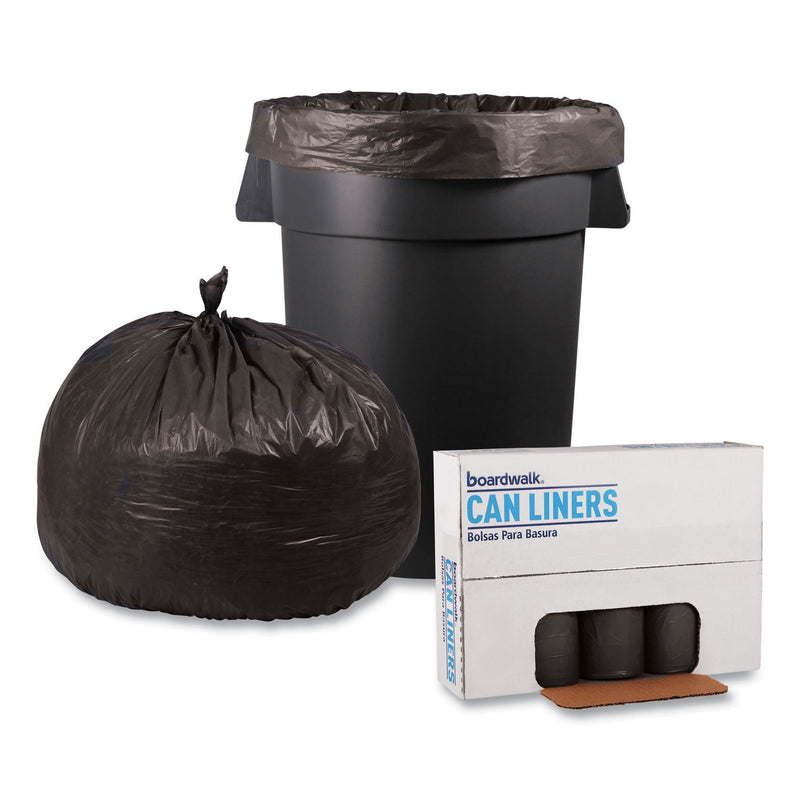 Boardwalk Low-Density Waste Can Liners, 45 gal, 0.95 mil, 40" x 46", Gray, 100/Carton