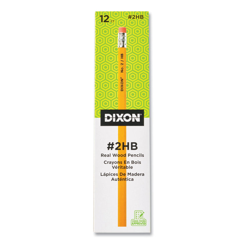Dixon No. 2 Pencil, HB (#2), Black Lead, Yellow Barrel, Dozen