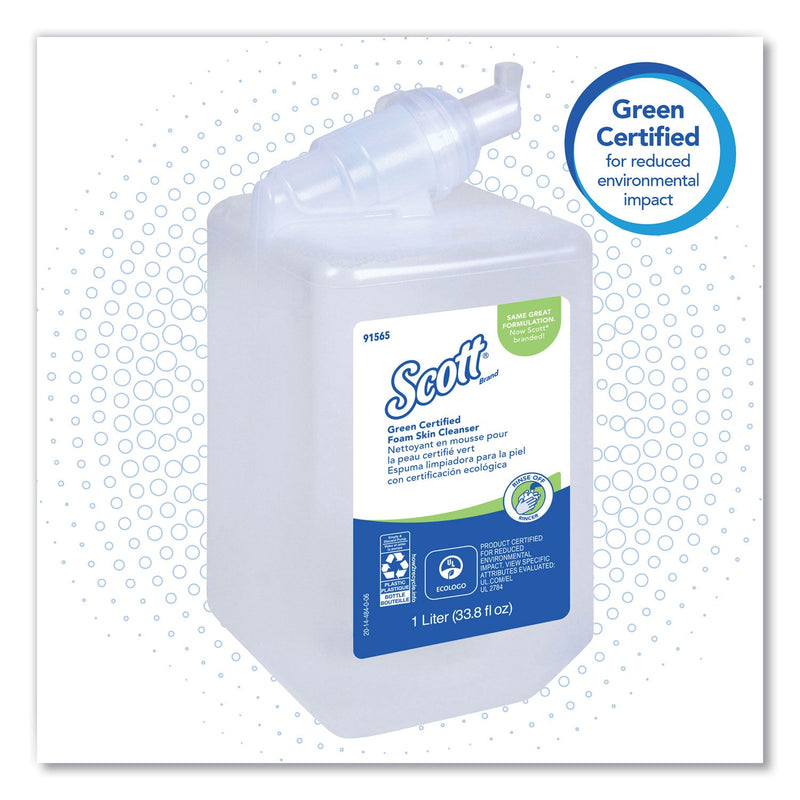 Scott Essential Green Certified Foam Skin Cleanser, Neutral, 1,000 mL Bottle, 6/Carton