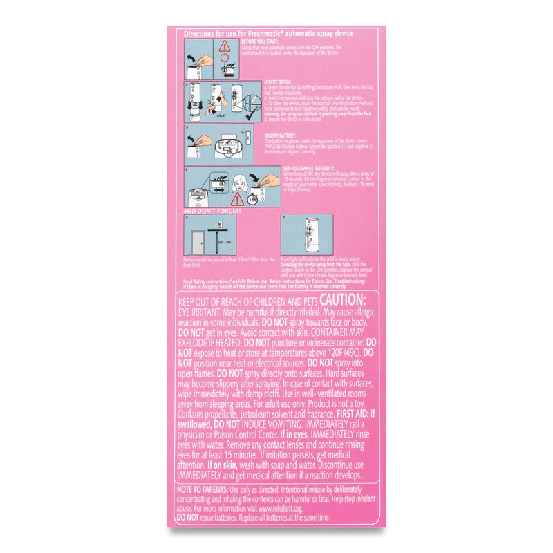 Air Wick Freshmatic Ultra Automatic Pure Starter Kit, 5.94 x 3.31 x 7.63, White, Tropical Flowers 4/Carton