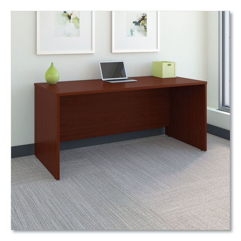 Bush Enterprise Collection Double Pedestal Desk, 60" x 28.63" x 29.75", Harvest Cherry, (Box 1 of 2)