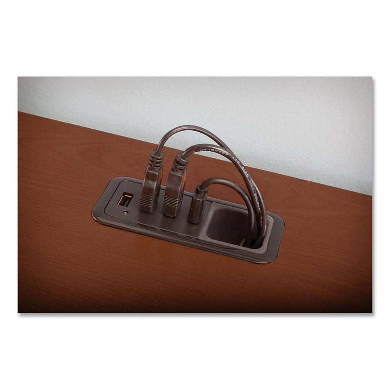 Bush Enterprise Collection Double Pedestal Desk, 60" x 28.63" x 29.75", Harvest Cherry, (Box 1 of 2)