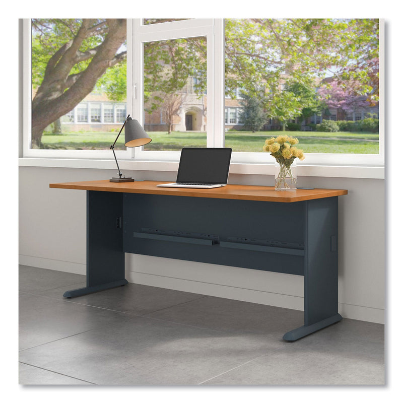Bush Enterprise Collection Double Pedestal Desk, 70.13" x 28.63" x 29.75", Harvest Cherry, (Box 2 of 2)