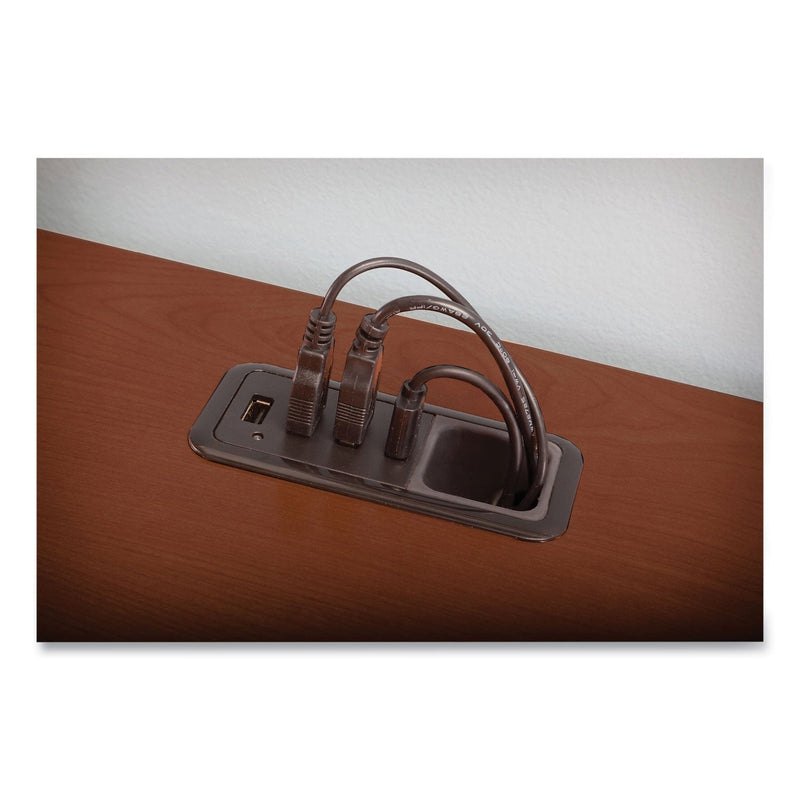 Bush Enterprise Collection Double Pedestal Desk, 70.13" x 28.63" x 29.75", Harvest Cherry, (Box 2 of 2)