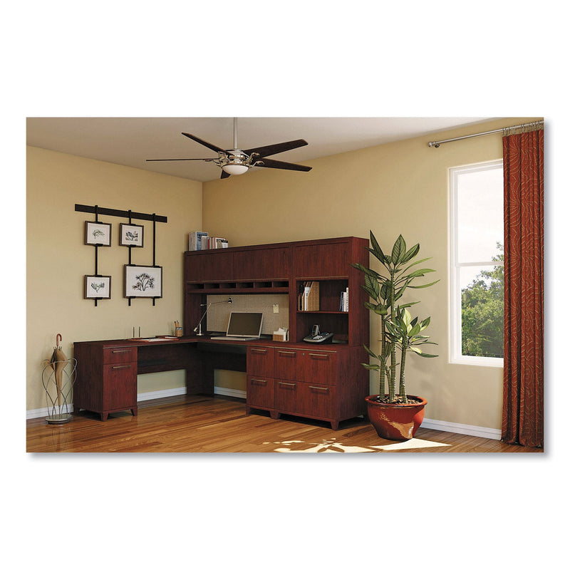 Bush Enterprise Collection Double Pedestal Desk, 70.13" x 28.63" x 29.75", Mocha Cherry, (Box 1 of 2)