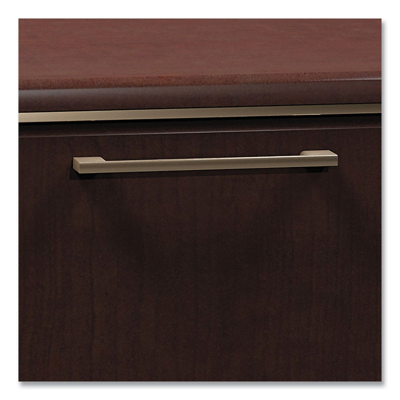 Bush Enterprise Collection Double Pedestal Desk, 70.13" x 28.63" x 29.75", Mocha Cherry, (Box 1 of 2)