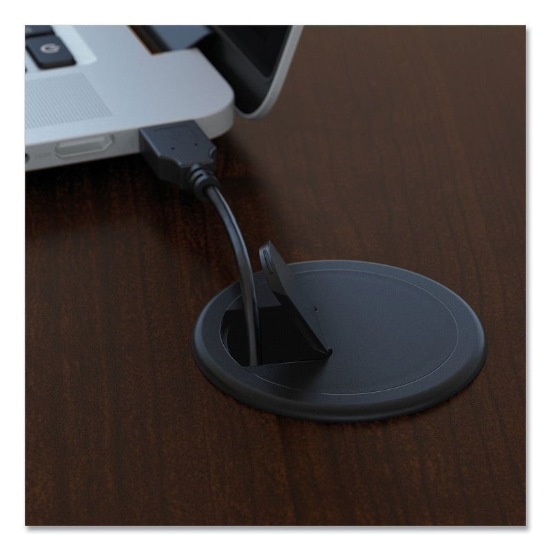 Bush Series C Collection Desk Shell, 66" x 29.38" x 29.88", Hansen Cherry/Graphite Gray