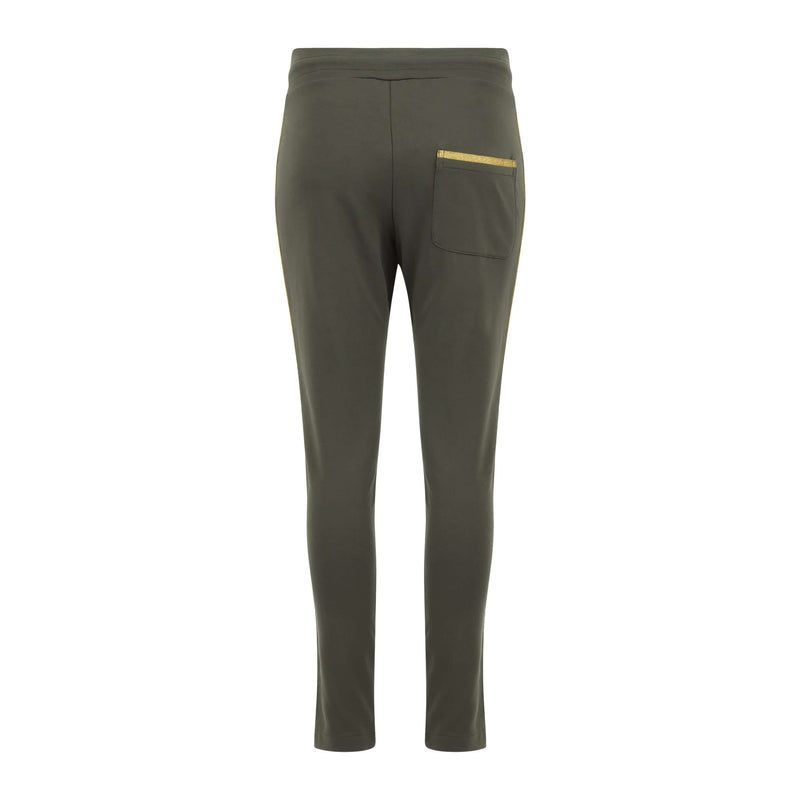 Army Green W/ Gold Stripe Sweatpants