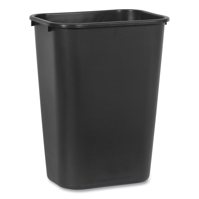 Rubbermaid Deskside Plastic Wastebasket, Rectangular, 10.25 gal, Black