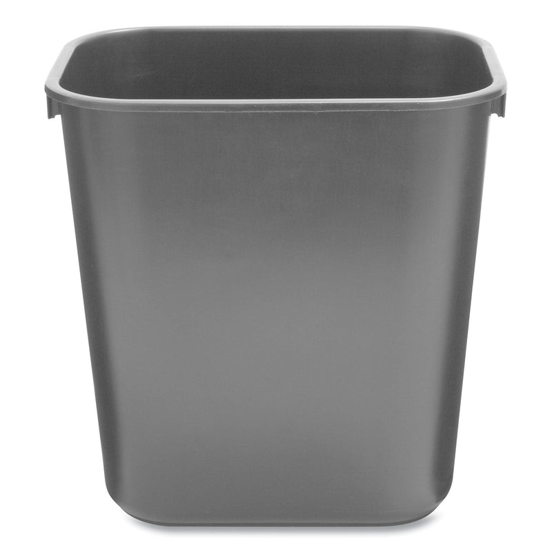 Rubbermaid Deskside Plastic Wastebasket, Rectangular, 3.5 gal, Black