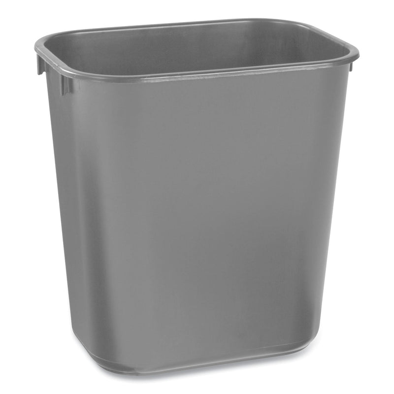 Rubbermaid Deskside Plastic Wastebasket, Rectangular, 3.5 gal, Black