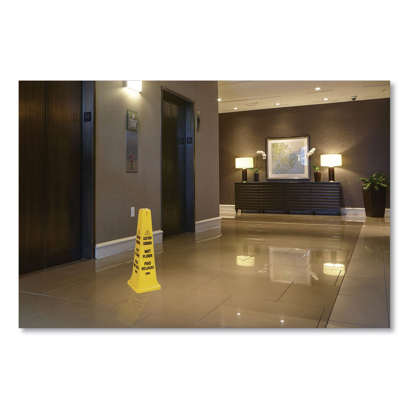 Rubbermaid Multilingual Wet Floor Safety Cone, 12.25 x 12.25 x 36