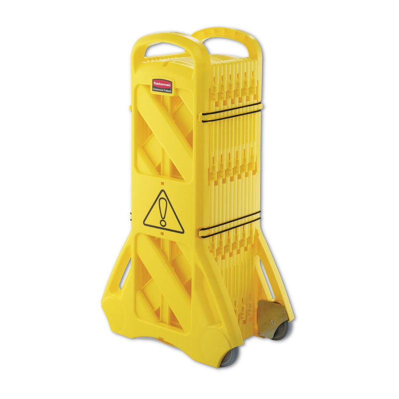 Rubbermaid Portable Mobile Safety Barrier, Plastic, 13 ft x 40", Yellow
