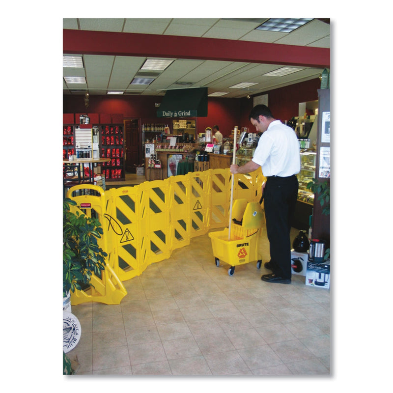 Rubbermaid Portable Mobile Safety Barrier, Plastic, 13 ft x 40", Yellow