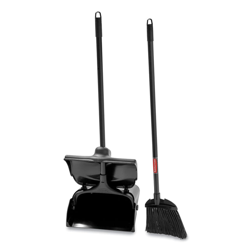 Rubbermaid Lobby Pro Upright Dustpan, with Cover, 12.5w x 37h, Plastic Pan/Metal Handle, Black