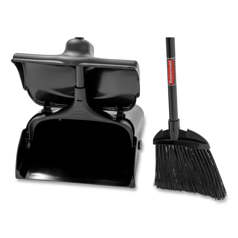 Rubbermaid Lobby Pro Upright Dustpan, with Cover, 12.5w x 37h, Plastic Pan/Metal Handle, Black