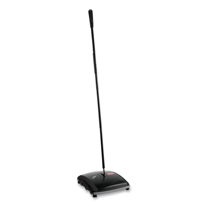 Rubbermaid Dual Action Sweeper, 44" Steel/Plastic Handle, Black/Yellow