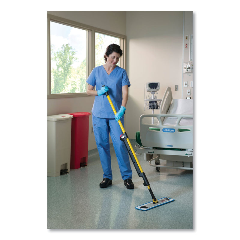 Rubbermaid Microfiber Wet Room Pad, Split Nylon/Polyester Blend, 18", Blue, 12/Carton