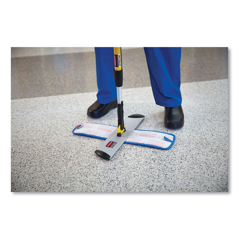 Rubbermaid Microfiber Wet Room Pad, Split Nylon/Polyester Blend, 18", Blue, 12/Carton