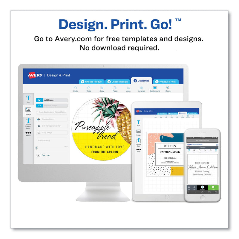 Avery Water-Resistant Wraparound Labels w/ Sure Feed, 9.75 x 1.25, White, 40/Pack