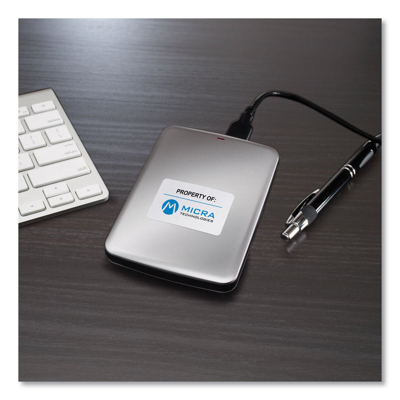 Avery Removable Durable White Rectangle Labels w/ Sure Feed, 1.25 x 1.75, 256/PK