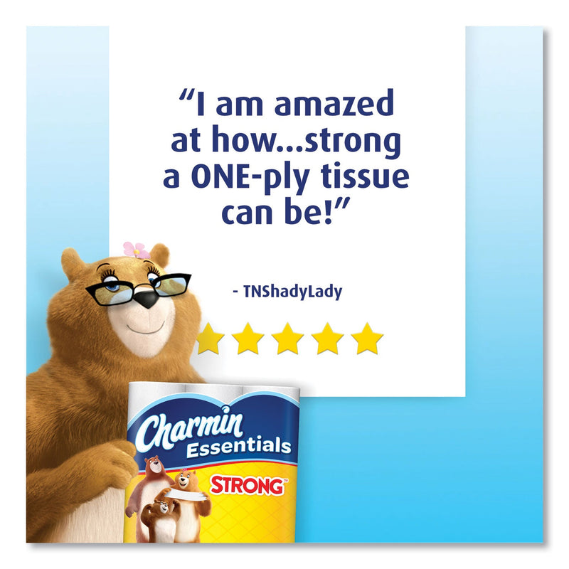 Charmin Essentials Strong Bathroom Tissue, Septic Safe, 1-Ply, White, 451/Roll,12 Rolls/Pack
