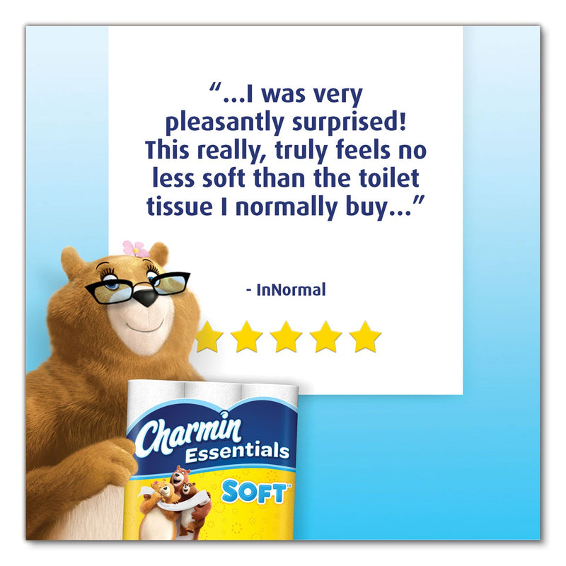 Charmin Essentials Soft Bathroom Tissue, Septic Safe, 2-Ply, White, 352 Sheets/Roll, 12/Pack