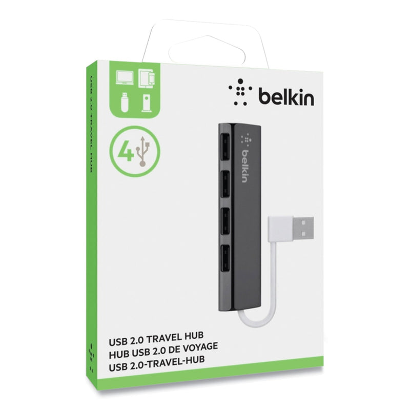 Belkin Ultra-Slim Travel Hub, 4 Ports, Nightshade/White