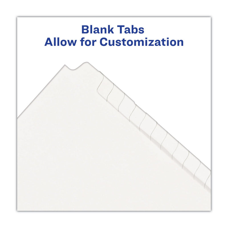Avery Blank Tab Legal Exhibit Index Divider Set, 25-Tab, 11 x 8.5, White, 1 Set