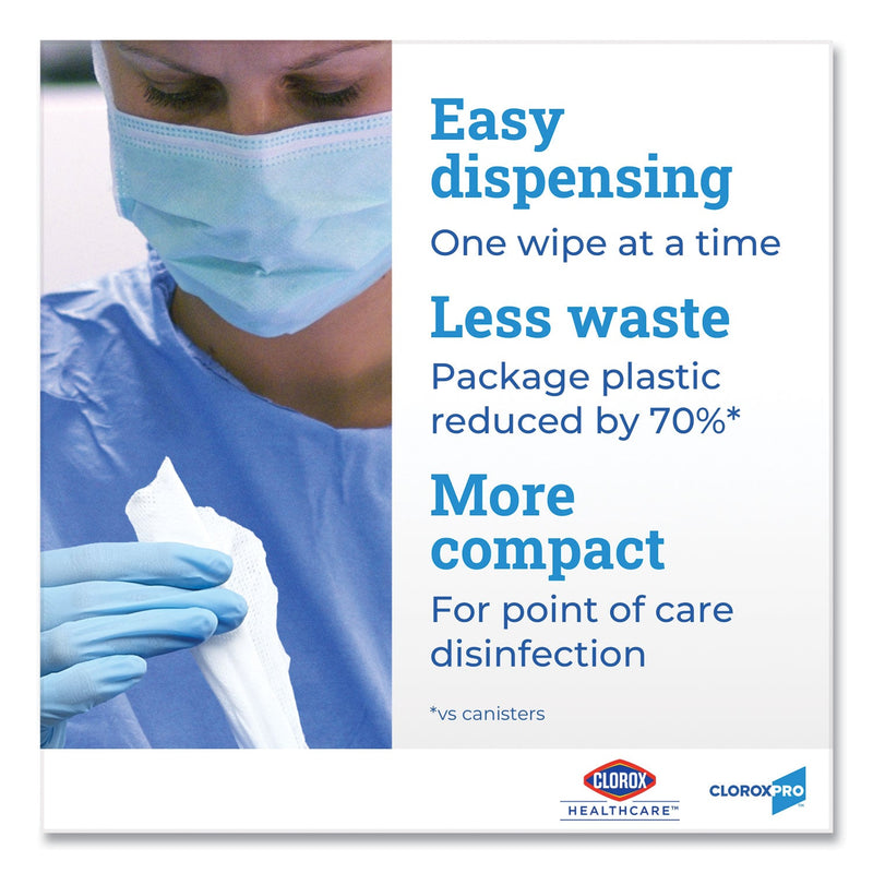 Clorox VersaSure Cleaner Disinfectant Wipes, 1-Ply, 12 x 12, White, 110/Pouch