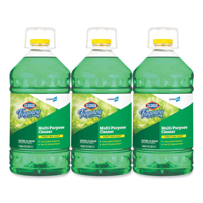 Clorox Fraganzia Multi-Purpose Cleaner, Forest Dew Scent, 175 oz Bottle, 3/Carton