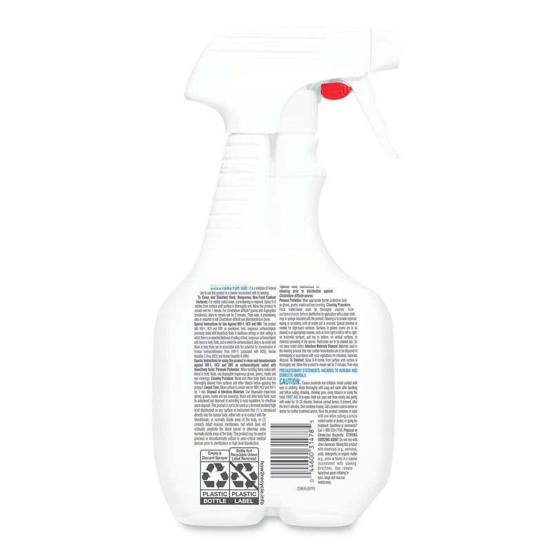 Clorox Fuzion Cleaner Disinfectant, Unscented, 32 oz Spray Bottle, 9/Carton