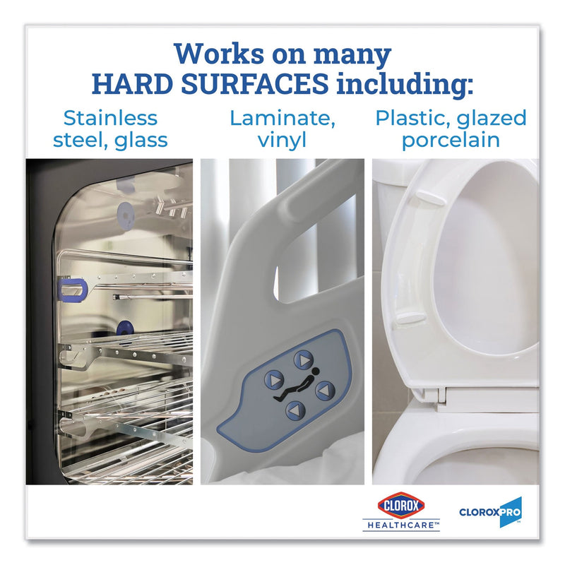 Clorox VersaSure Cleaner Disinfectant Wipes, 1-Ply, 12 x 12, White, 110/Bucket