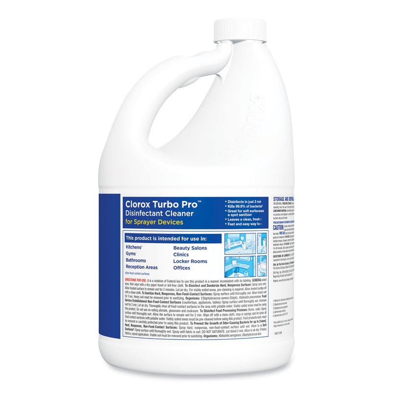 Clorox Turbo Pro Disinfectant Cleaner for Sprayer Devices, 121 oz Bottle, 3/Carton