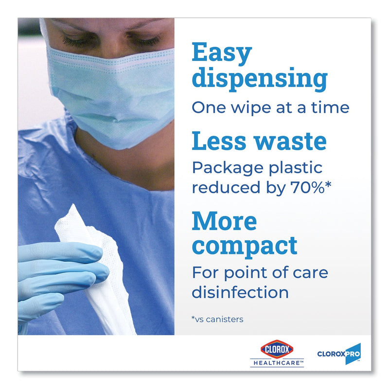 Clorox VersaSure Cleaner Disinfectant Wipes, 1-Ply, 12 x 12, White, 110/Bucket