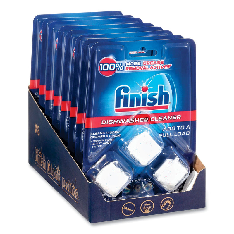 FINISH Dishwasher Cleaner Pouches, Original Scent, Pouch, 24 Tabs/Pouch, 8/Carton