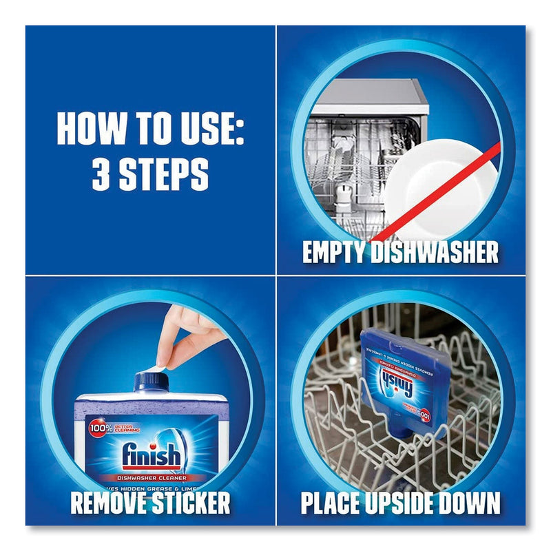 FINISH Dishwasher Cleaner, Fresh, 8.45 oz Bottle, 6/Carton