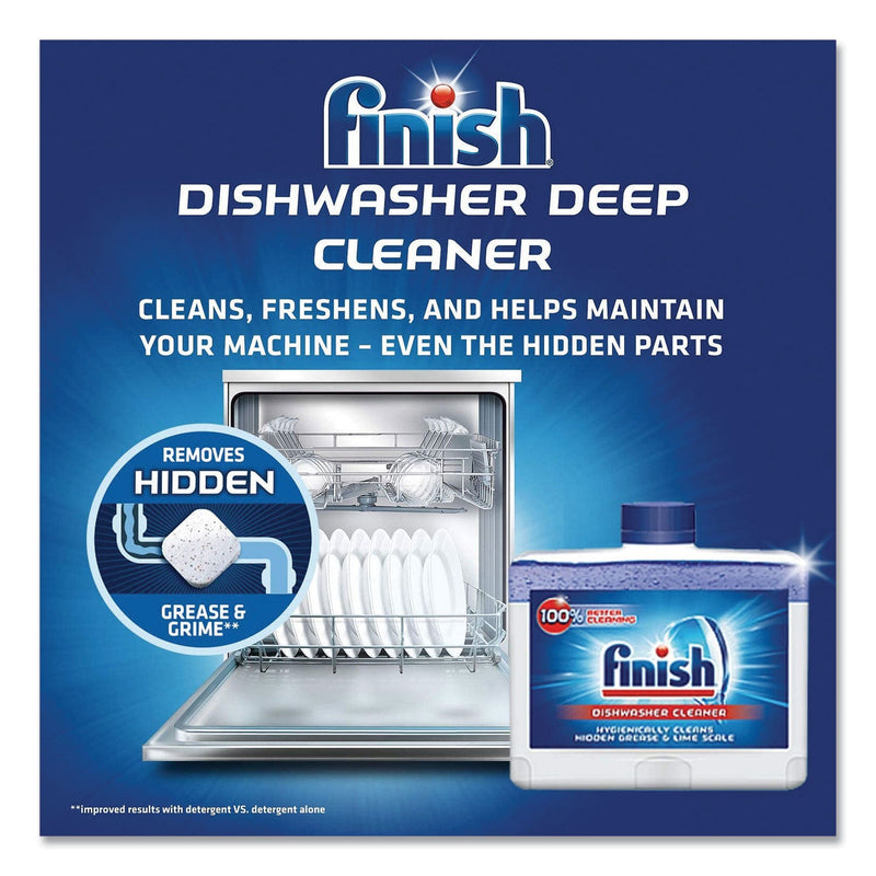 FINISH Dishwasher Cleaner, Fresh, 8.45 oz Bottle, 6/Carton
