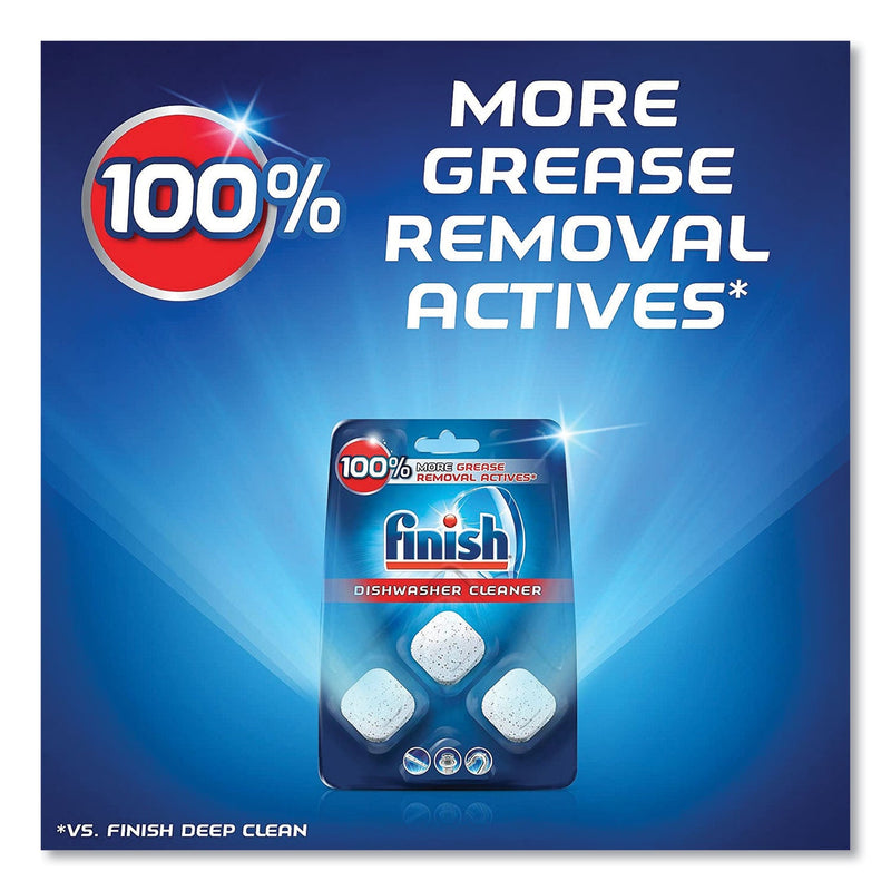 FINISH Dishwasher Cleaner Pouches, Original Scent, Pouch, 24 Tabs/Pouch, 8/Carton