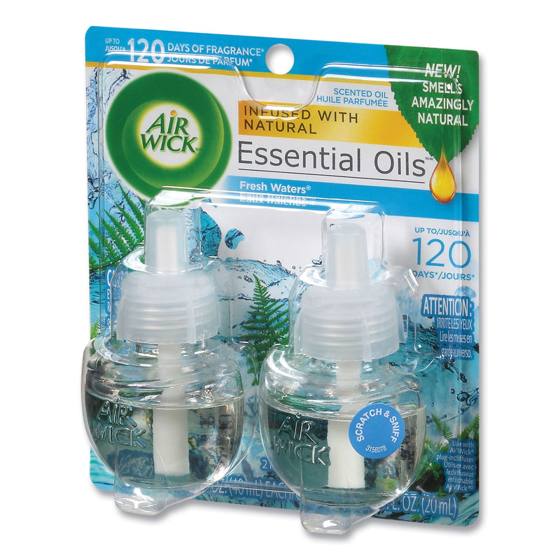 Air Wick Scented Oil Refill, Fresh Waters, 0.67 oz, 2/Pack, 6 Pack/Carton