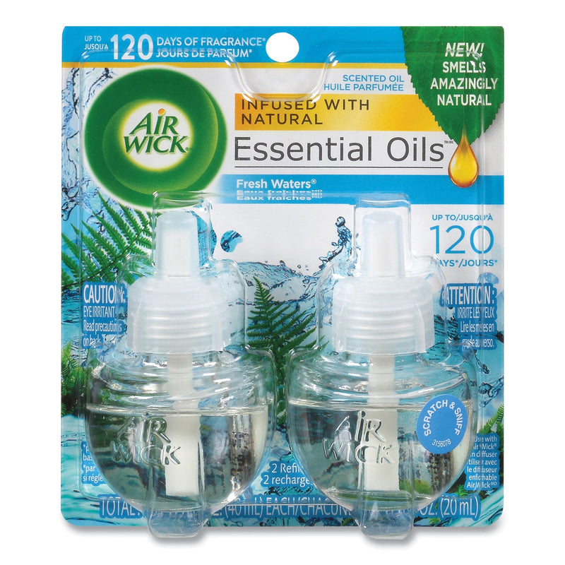 Air Wick Scented Oil Refill, Fresh Waters, 0.67 oz, 2/Pack, 6 Pack/Carton