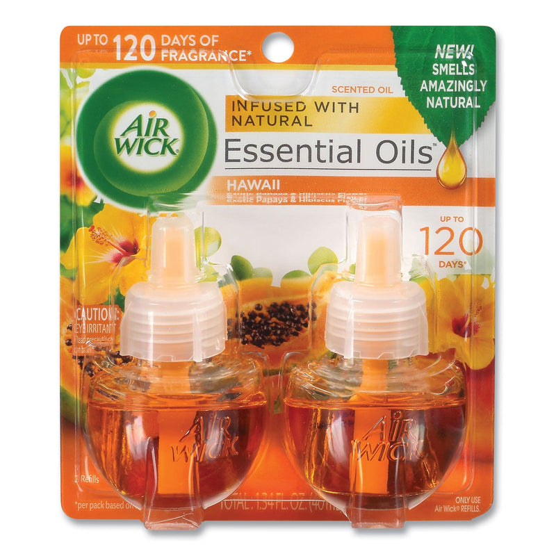 Air Wick Scented Oil Twin Refill, Hawai'i Exotic Papaya/Hibiscus Flower, 0.67 oz