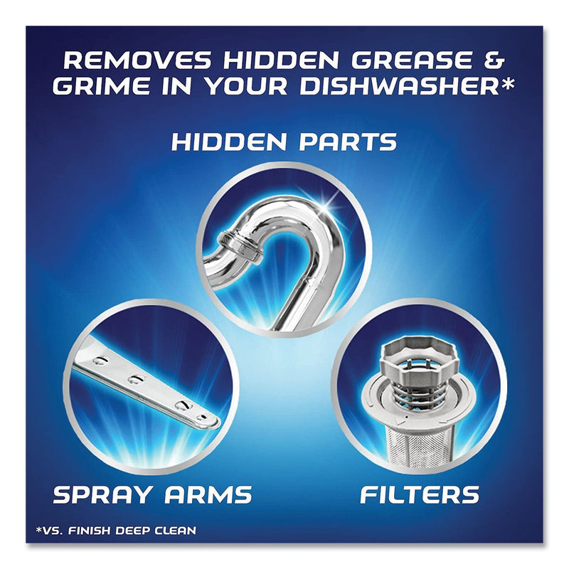 FINISH Dishwasher Cleaner Pouches, Original Scent, Pouch, 24 Tabs/Pouch, 8/Carton