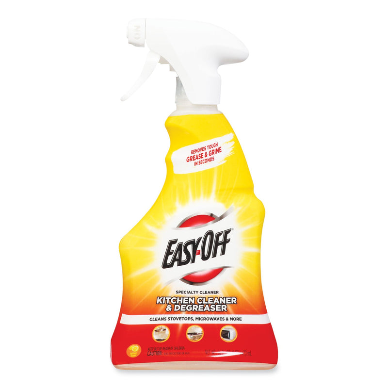 EASY-OFF Kitchen Degreaser, Lemon Scent, 16 oz Spray Bottle, 6/Carton