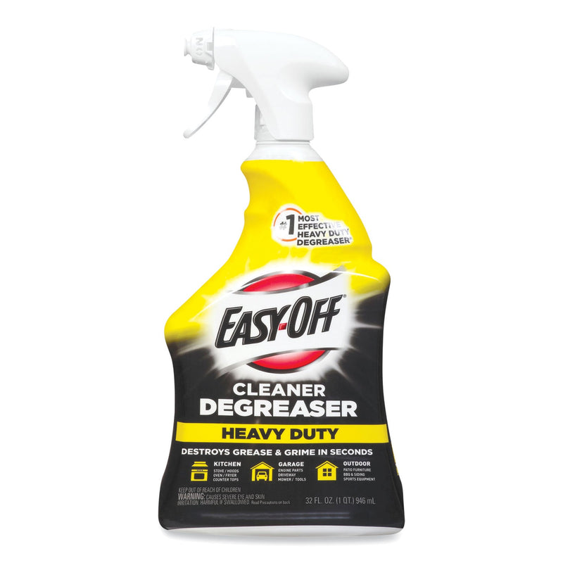 EASY-OFF Heavy Duty Cleaner Degreaser, 32 oz Spray Bottle, 6/Carton