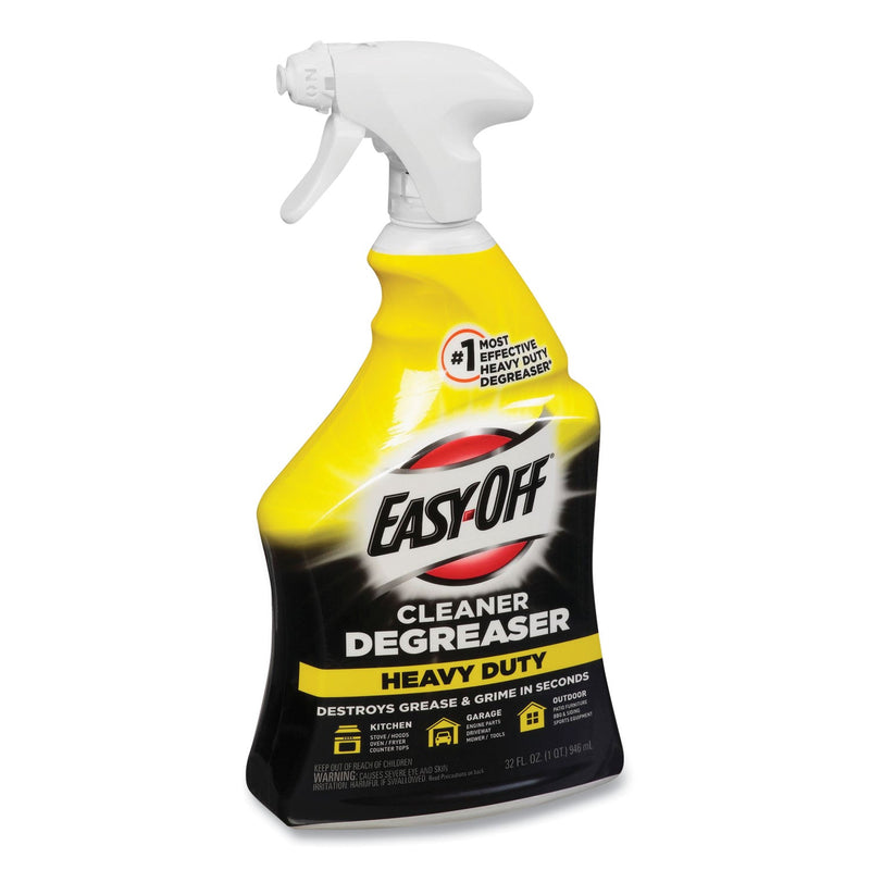EASY-OFF Heavy Duty Cleaner Degreaser, 32 oz Spray Bottle, 6/Carton