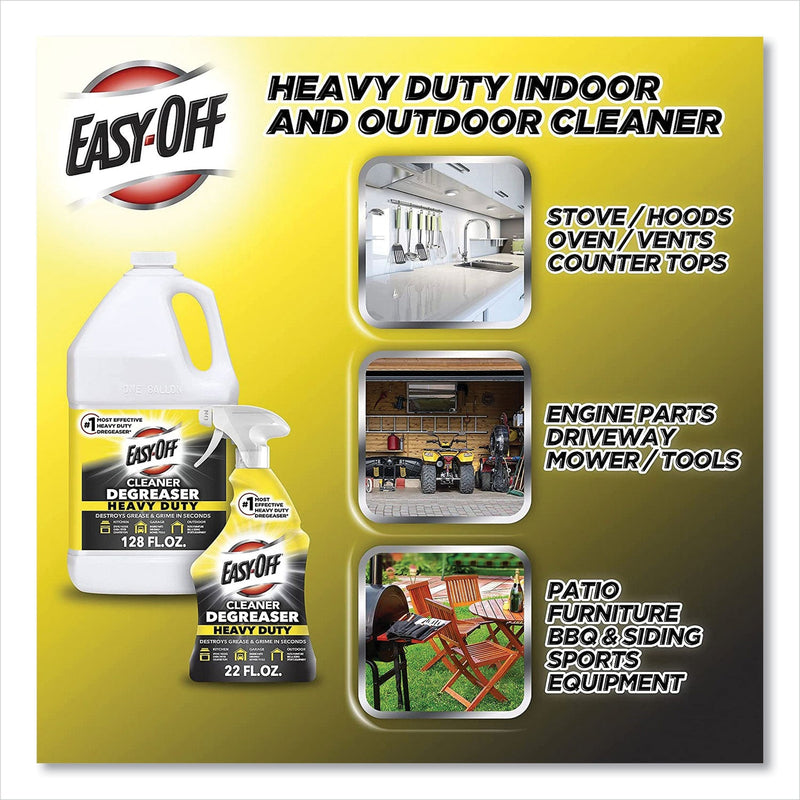 EASY-OFF Heavy Duty Cleaner Degreaser, 32 oz Spray Bottle, 6/Carton