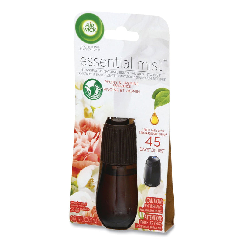 Air Wick Essential Mist Refill, Peony and Jasmine, 0.67 oz Bottle, 6/Carton